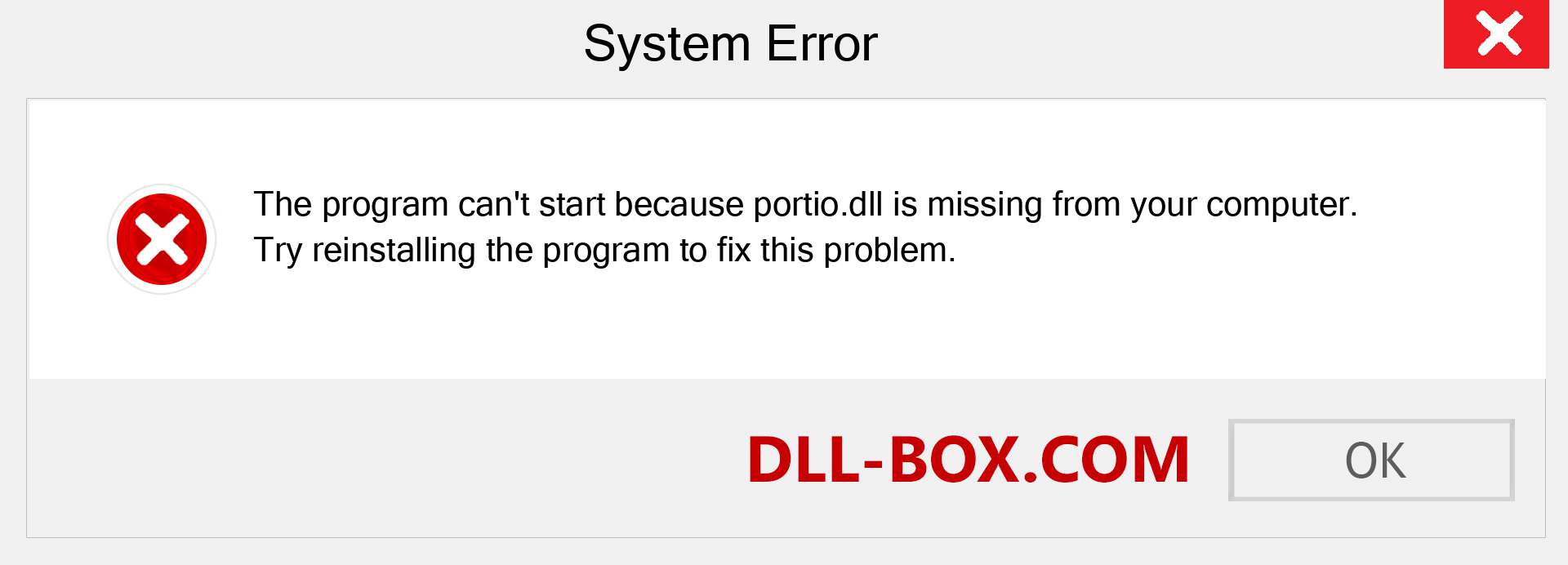  portio.dll file is missing?. Download for Windows 7, 8, 10 - Fix  portio dll Missing Error on Windows, photos, images