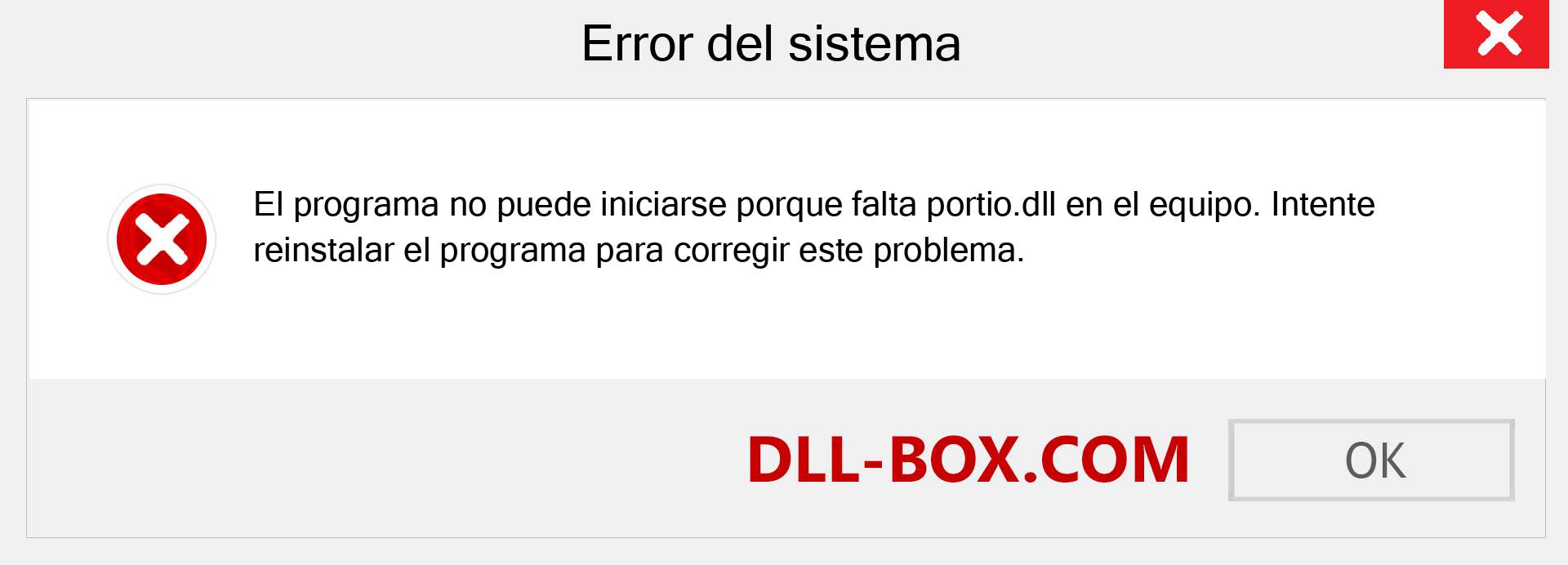 ¿Falta el archivo portio.dll ?. Descargar para Windows 7, 8, 10 - Corregir portio dll Missing Error en Windows, fotos, imágenes