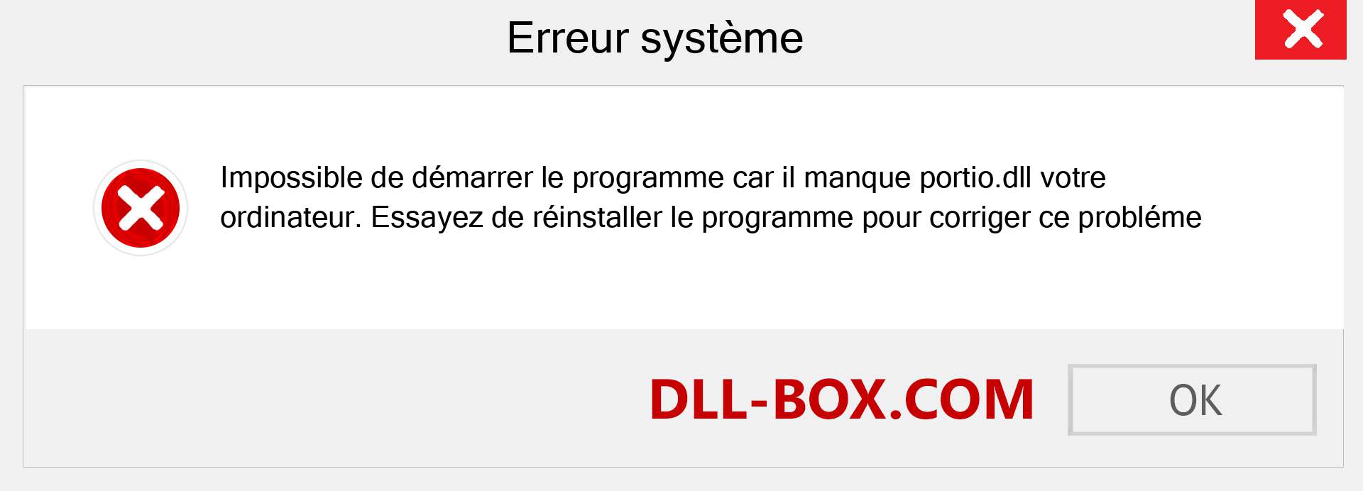 Le fichier portio.dll est manquant ?. Télécharger pour Windows 7, 8, 10 - Correction de l'erreur manquante portio dll sur Windows, photos, images